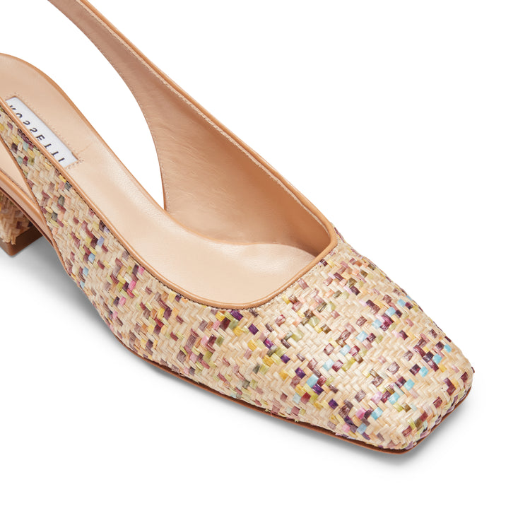 Sandalo sling back in tessuto