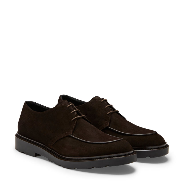 Zapatos de cordones Derby de ante de color cacao para hombre
