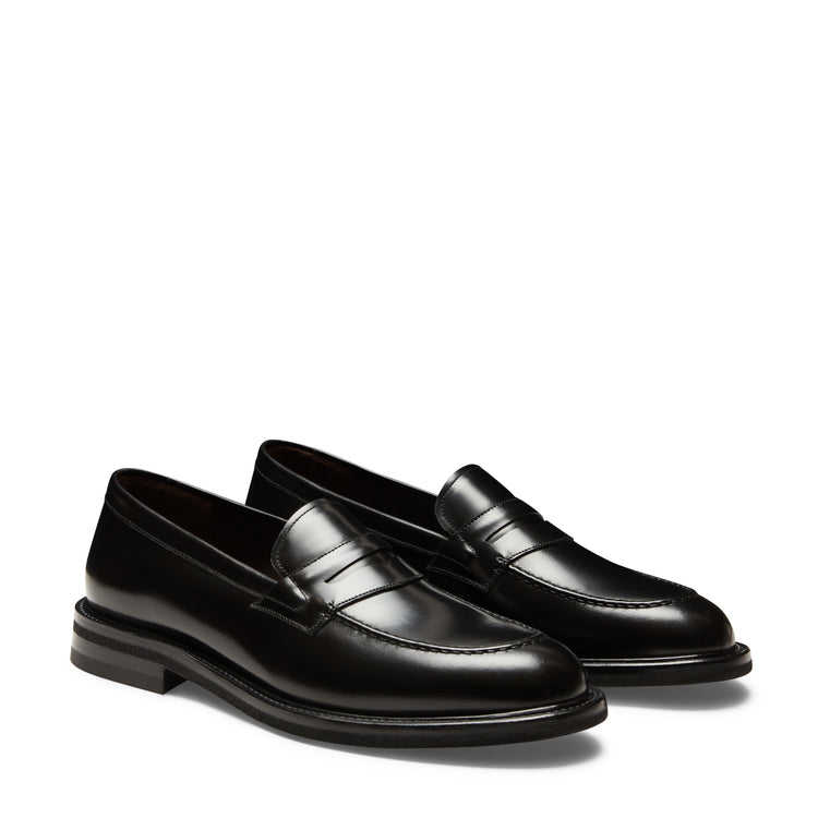 Mocassino nero in pelle da uomo