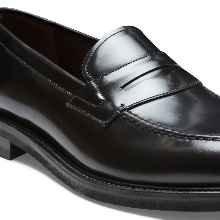 Mocassino nero in pelle da uomo