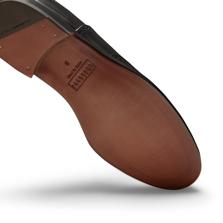 Stringata Derby brogue in pelle