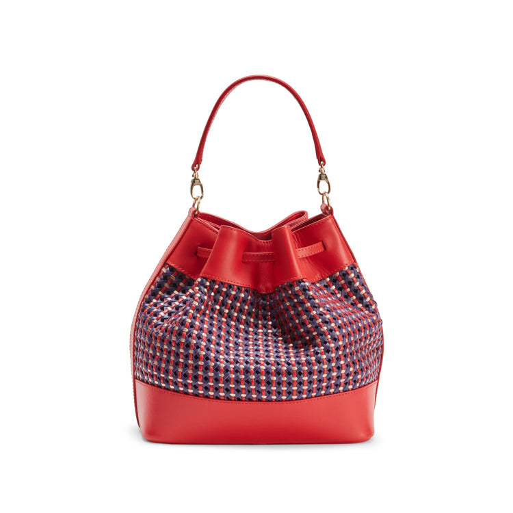 Bucket Bag in pelle intrecciata