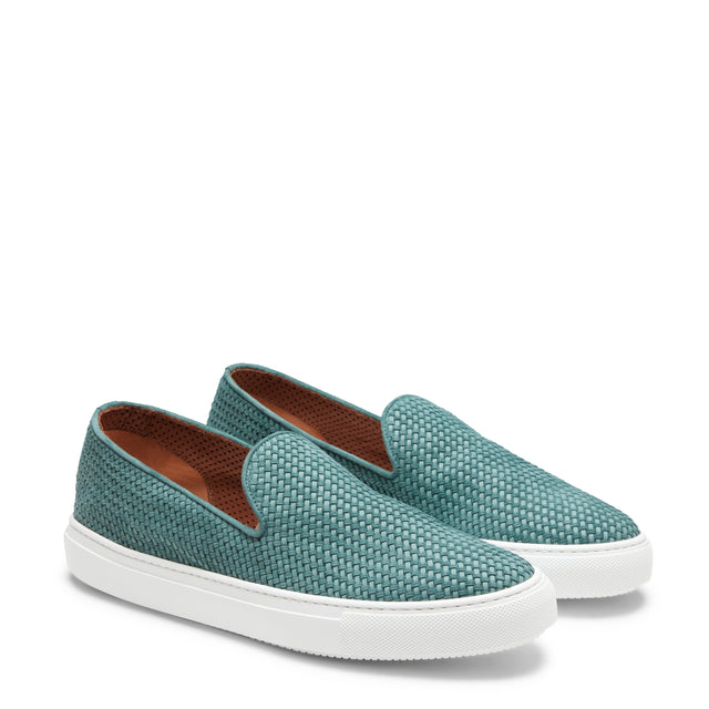 Slipper für Herren aus geflochtenem Veloursleder