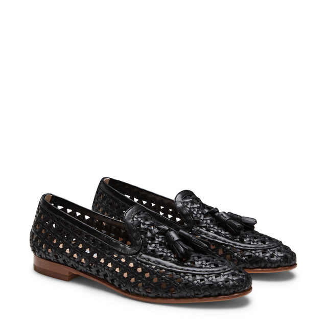 Mocasín Brera de piel trenzada para mujer