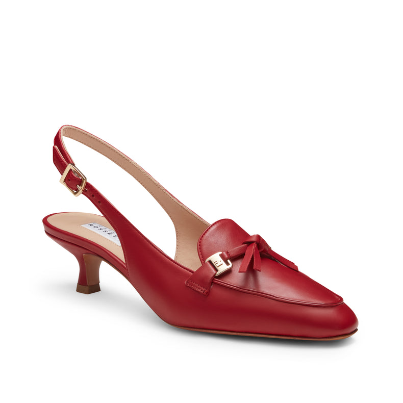 Sandalo sling back in pelle