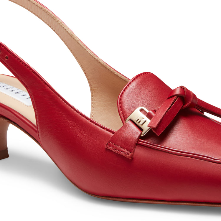 Sandalo sling back in pelle