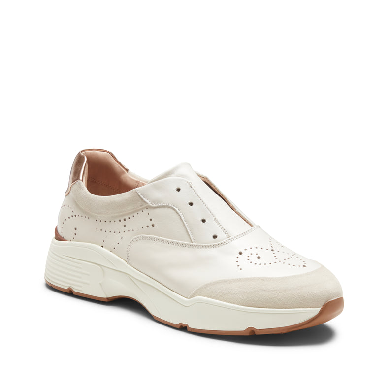 Leather and suede sneaker