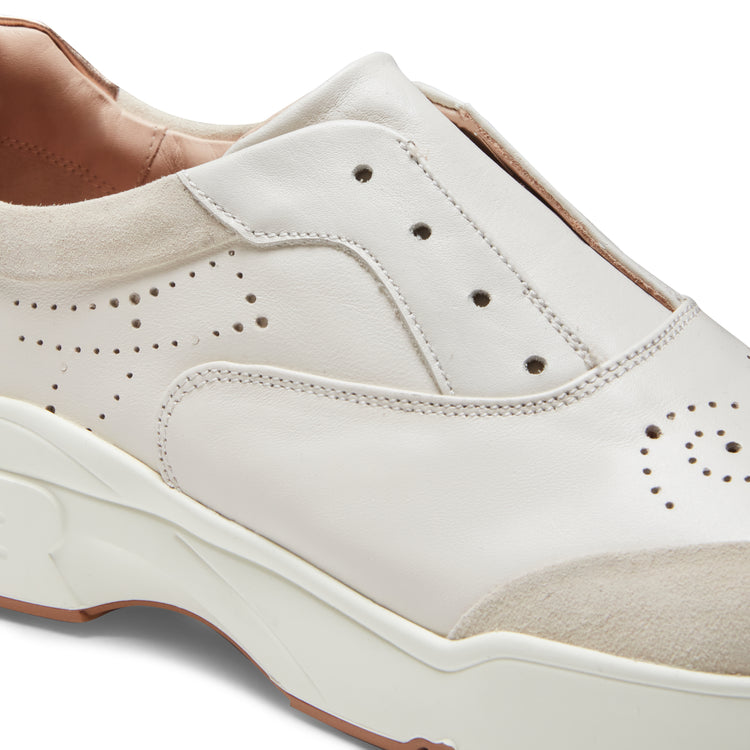 Leather and suede sneaker
