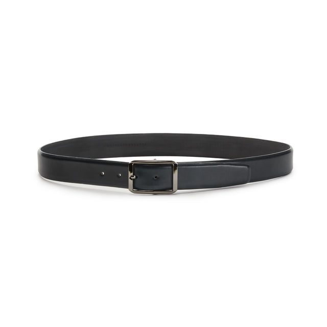 Cinturón de piel azul marino para hombre