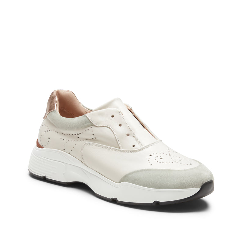 Leather and suede sneaker