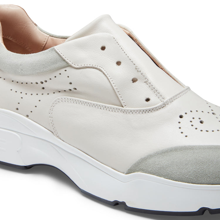 Leather and suede sneaker
