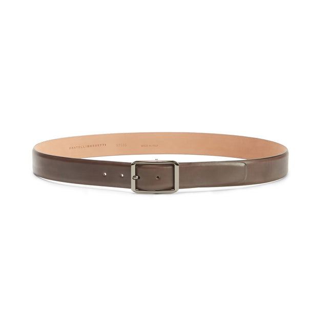 Cinturón de piel marrón para hombre
