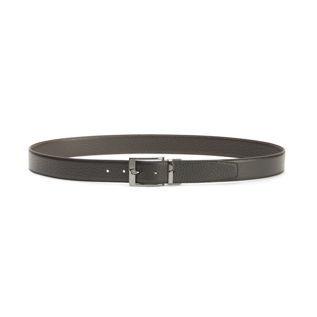 Cinturón reversible de piel de color negro y marrón para hombre