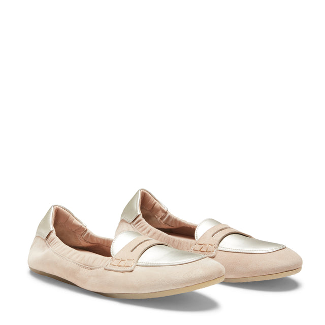 Mocassins slim plats en daim