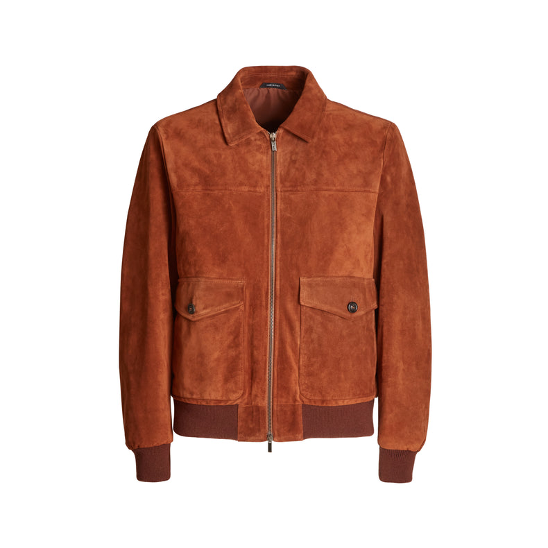 Suede bomber jacket