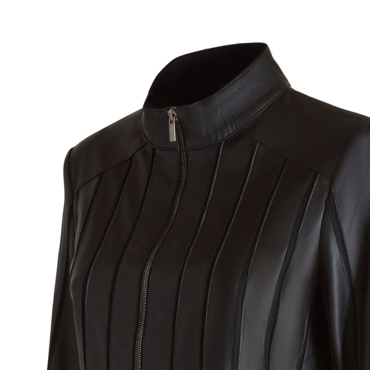 Veste en nappa et jersey