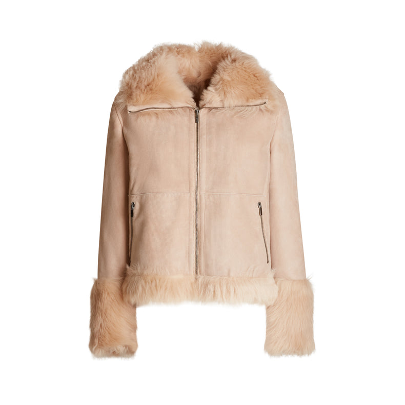 Long-hair shearling jacket