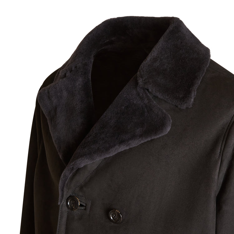 Shearling caban coat