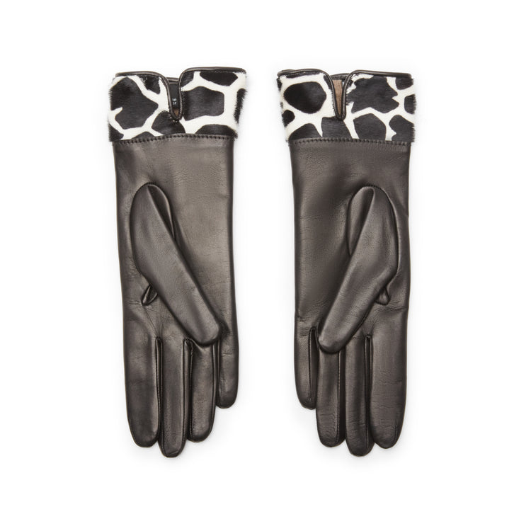 Damenhandschuh aus Leder mit Ponyfelloptik