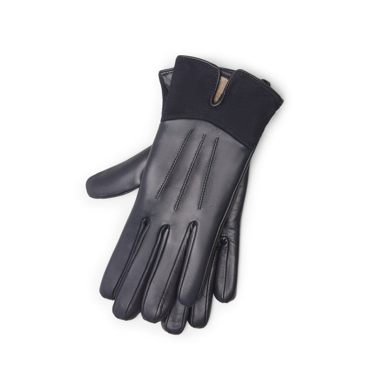 Damenhandschuh aus Leder und Veloursleder