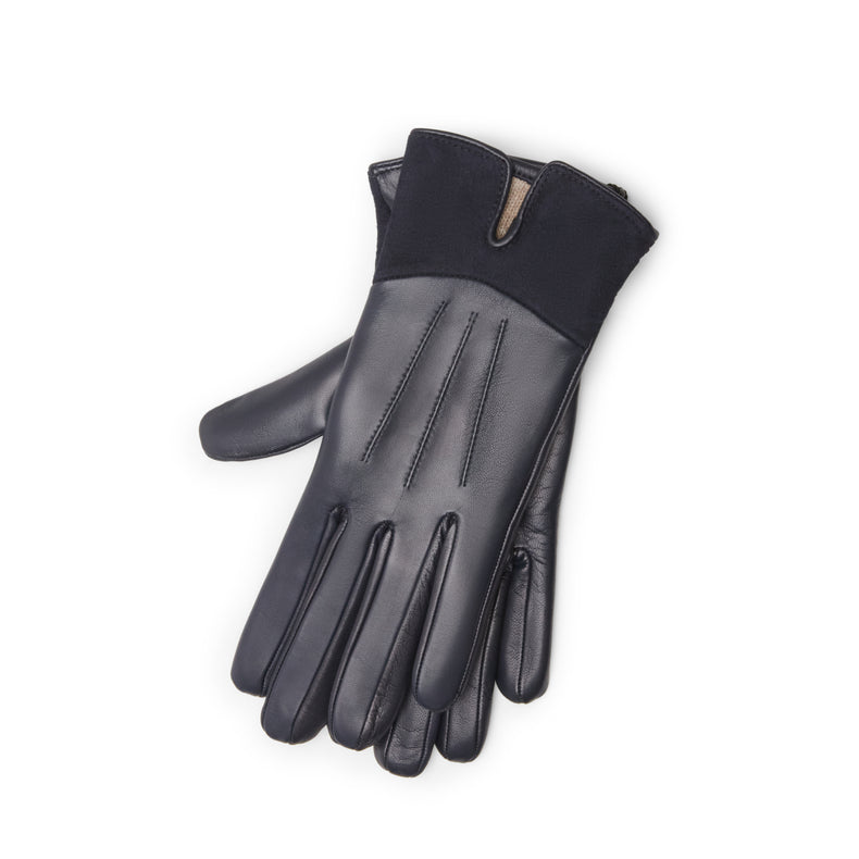 Damenhandschuh aus Leder und Veloursleder