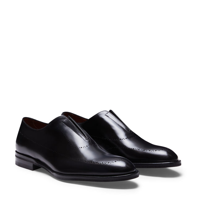 Herrenslipper aus schwarzem Leder