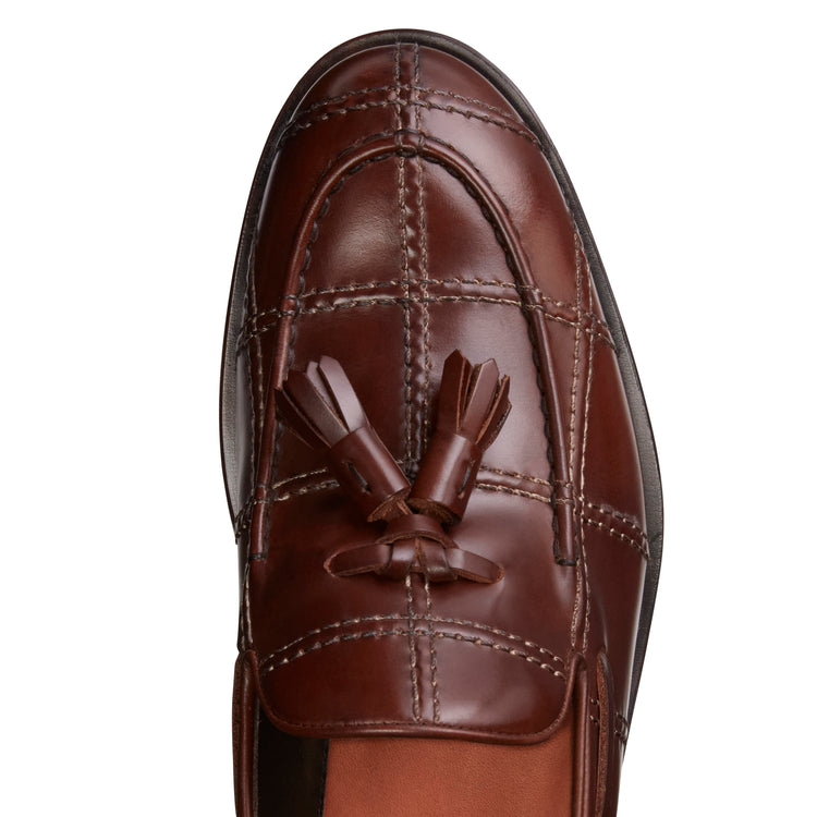 Men's Brera Check brown leather loafer