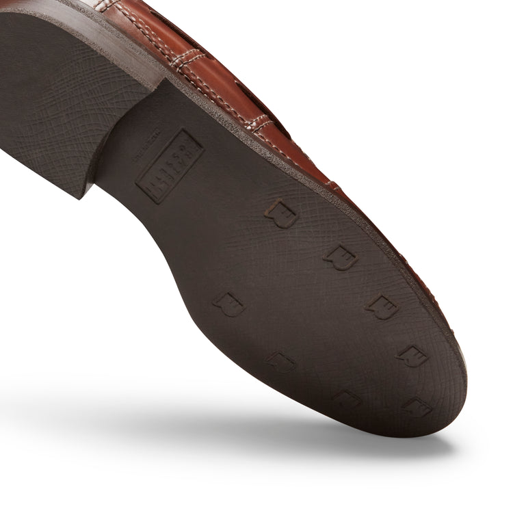Mocassino Brera Check in pelle da uomo marrone