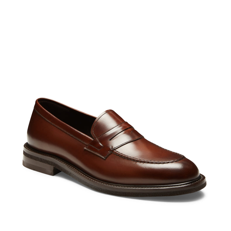 Mocassino in pelle da uomo marrone