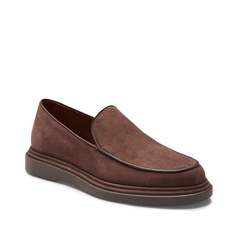 Mocassino in suede da uomo color ebano