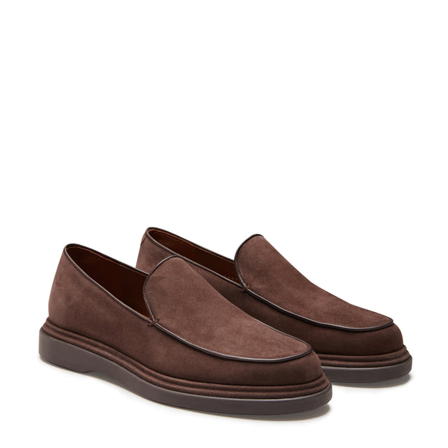 Mocassins en daim couleur ébène pour hommes