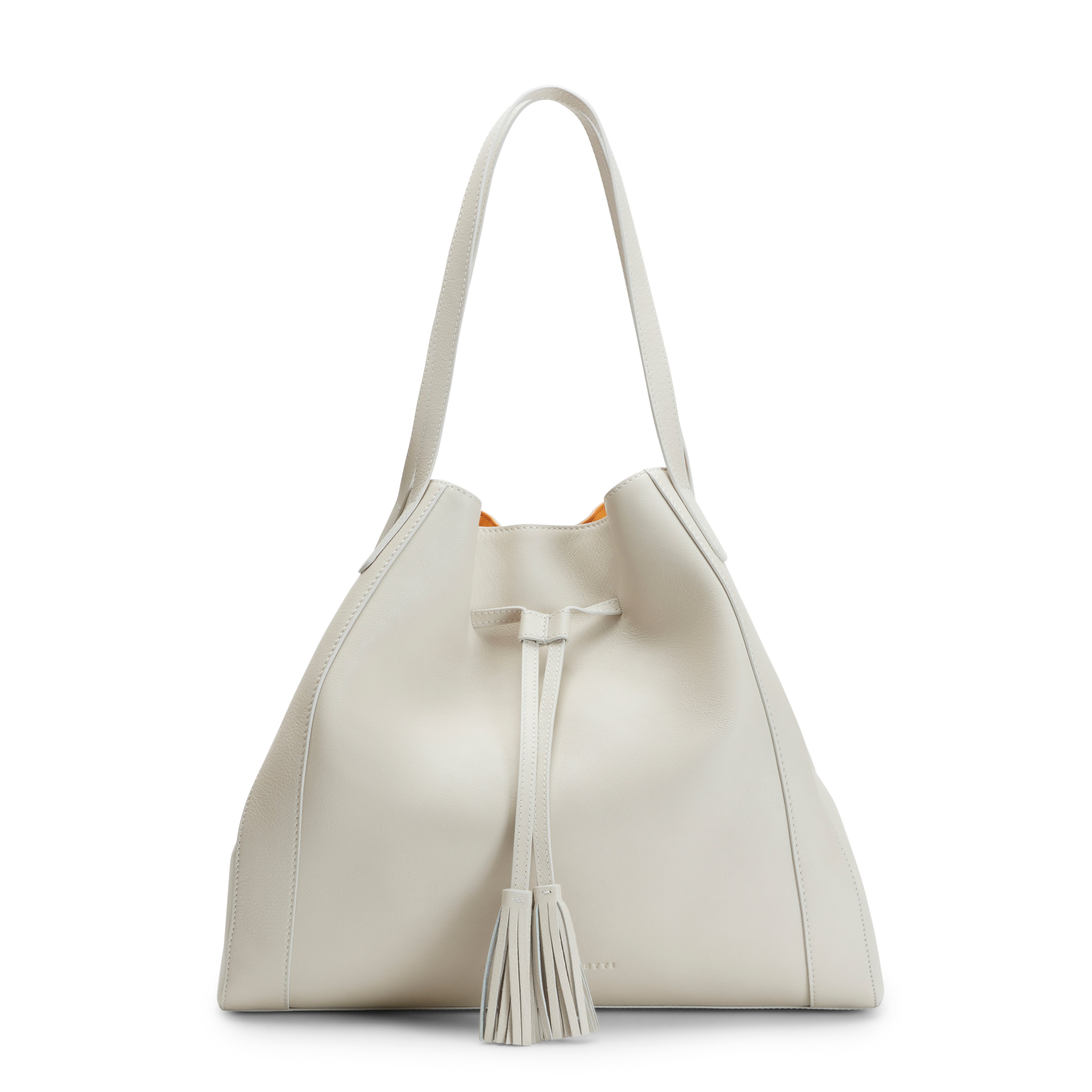 Milk white leather Tassel shoulder bag | Fratelli Rossetti