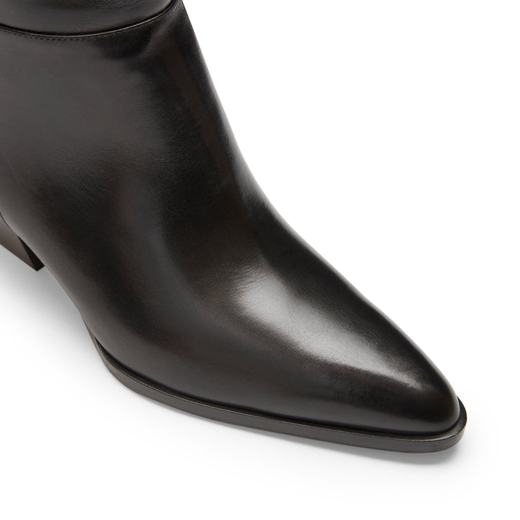 Stivale texano in pelle marrone da donna