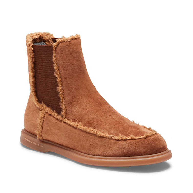 Chelsea boot in suede da donna color bruciato