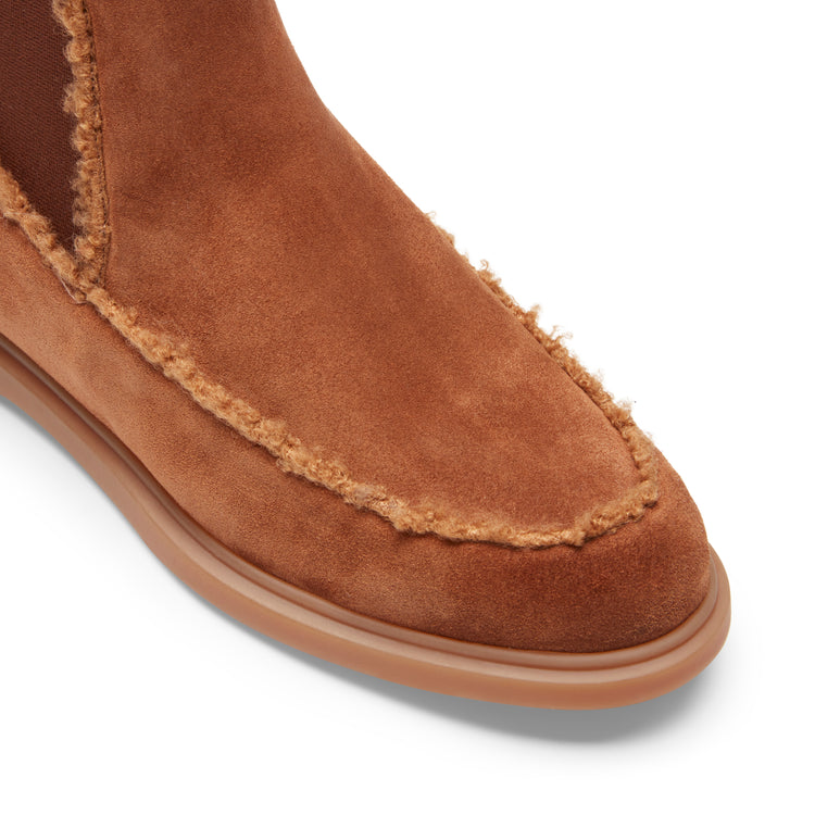Chelsea boot in suede da donna color bruciato
