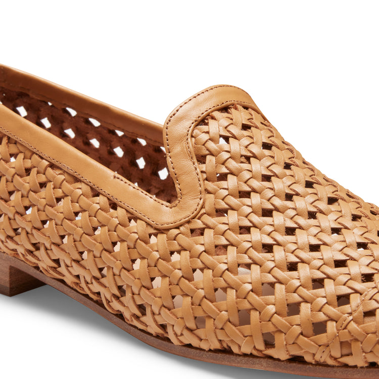 Chaussures sans lacets en cuir tressé