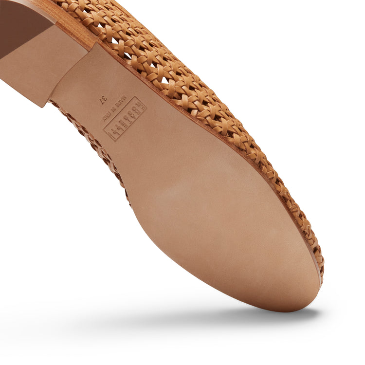 Chaussures sans lacets en cuir tressé