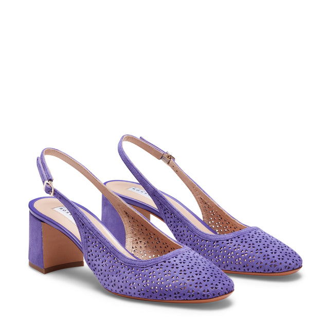 Slingback-Sandale aus Veloursleder