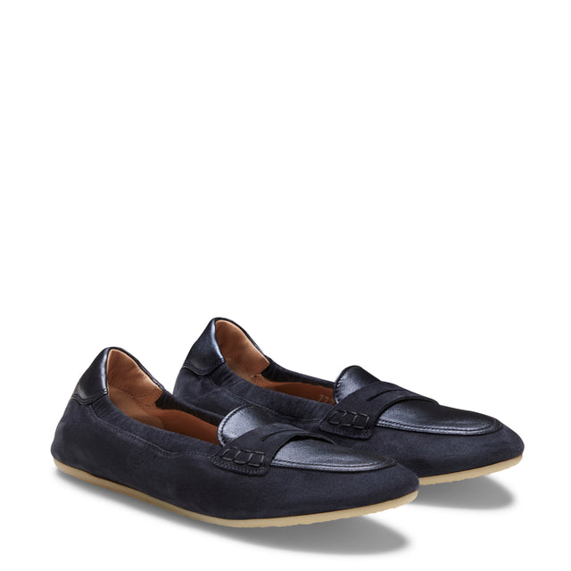 Mocassins slim plats en daim