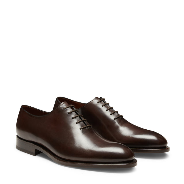 Ebenholzfarbener Oxfordschuh mit Goodyear-Verarbeitung aus Leder für Herren
