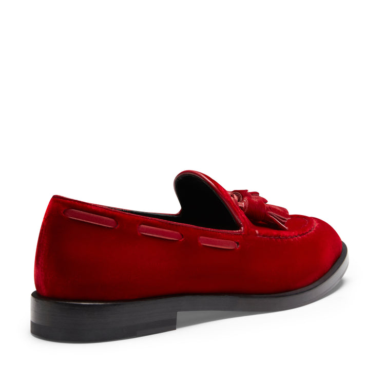 Mocassino Brera in velluto da donna rosso
