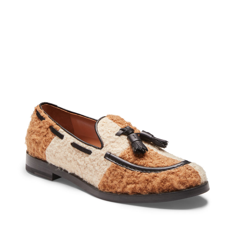 Mocassino Brera Damier da donna in tessuto e pelle bicolore
