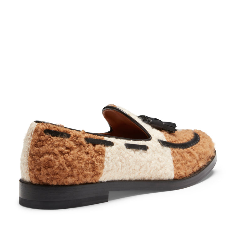 Mocassino Brera Damier da donna in tessuto e pelle bicolore