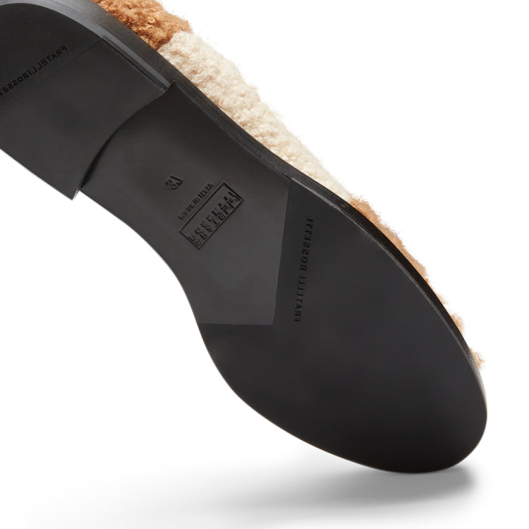Mocassino Brera Damier da donna in tessuto e pelle bicolore