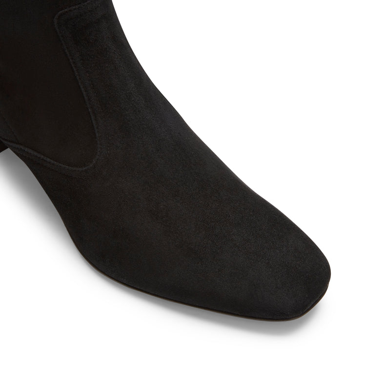 Stivaletto con zip in suede da donna nero