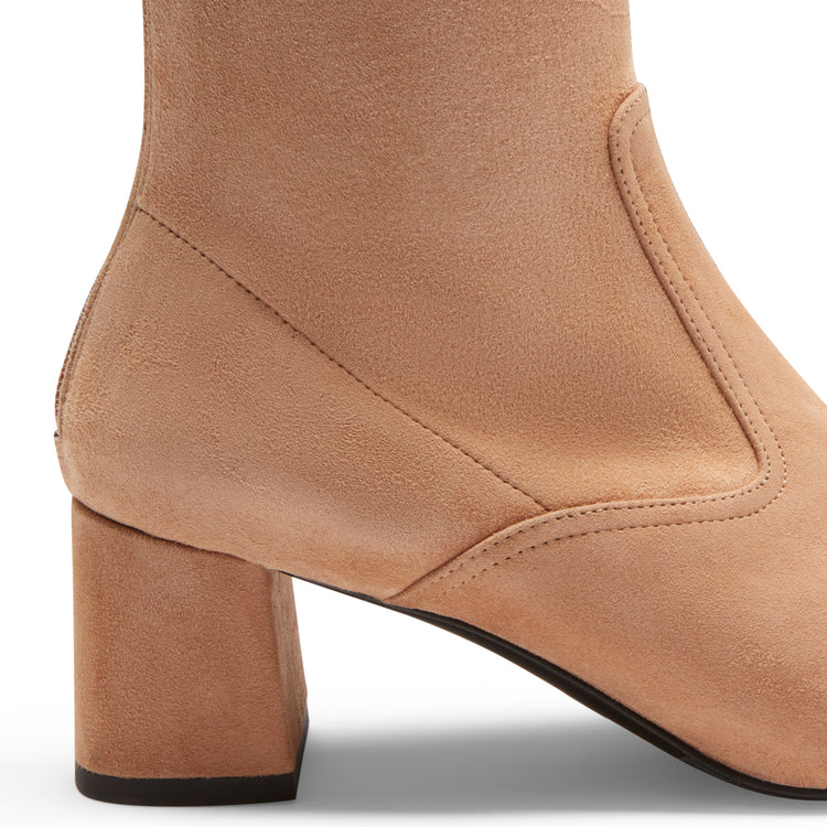 Stivaletto in suede da donna beige