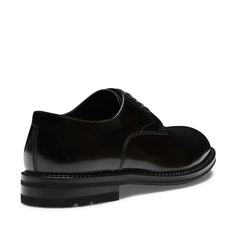 Black leather lace-up Derby shoe