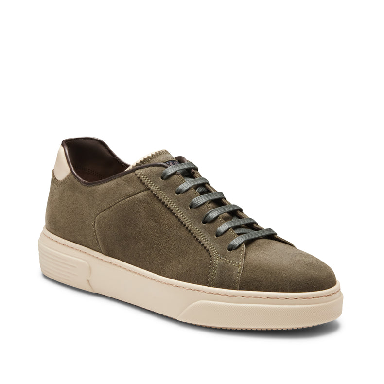 Sneaker in suede da uomo verde foresta