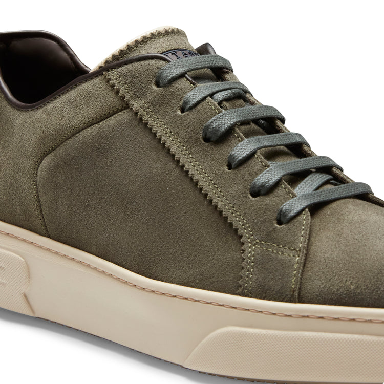 Sneaker in suede da uomo verde foresta
