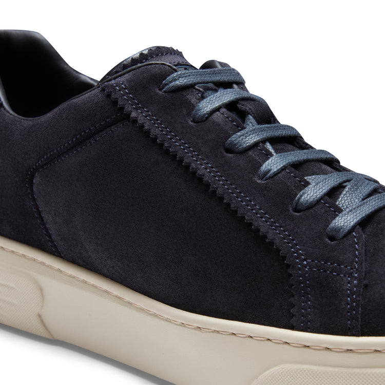 Sneaker in suede da uomo blu marine